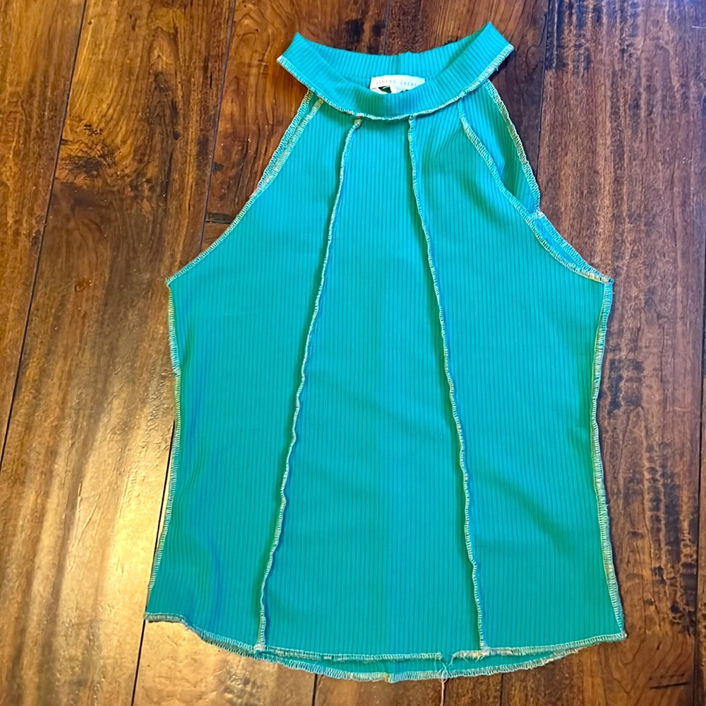 High Neck Ribbed Tank Top